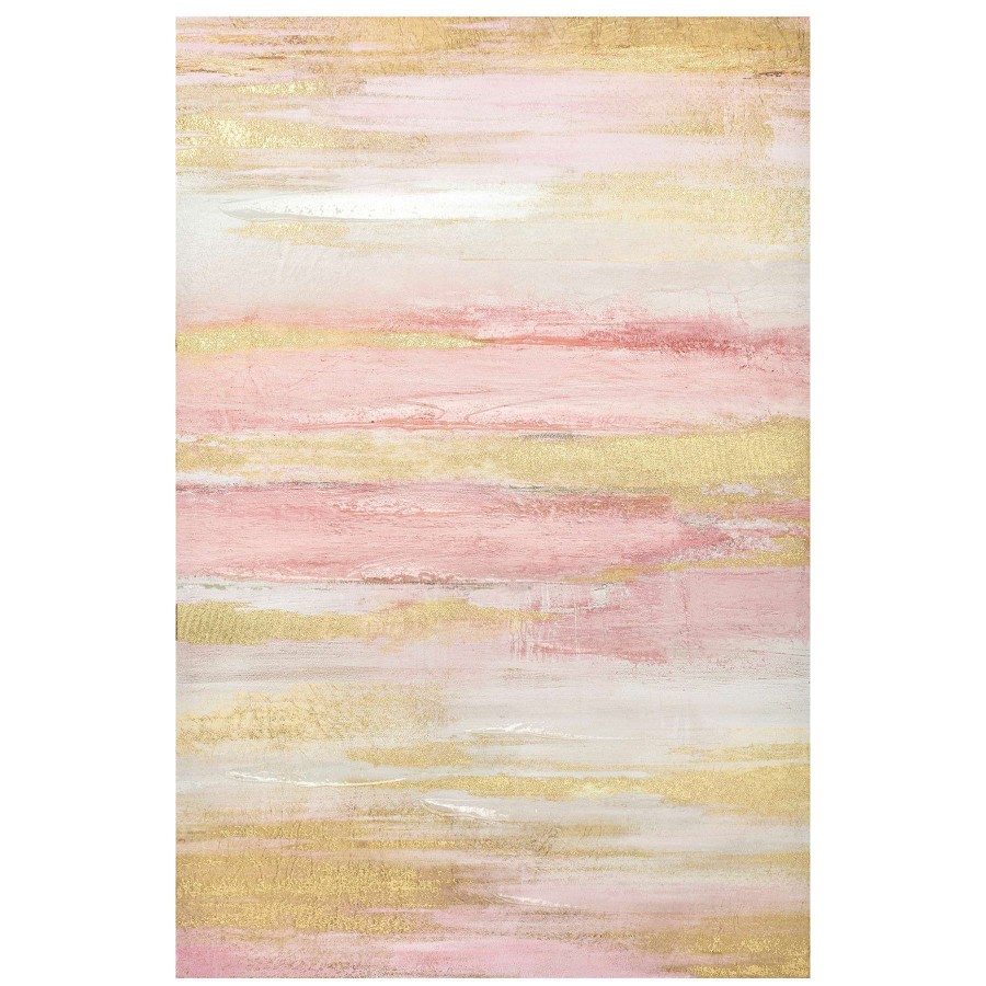 Wall Art * | Pink & Gold Abstract Canvas Wall Art, 24 36 Hot Sell