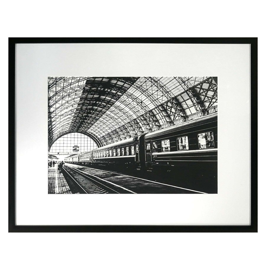 Wall Art * | Glass Framed Train At Station Wall Art, 29 23 High Quality